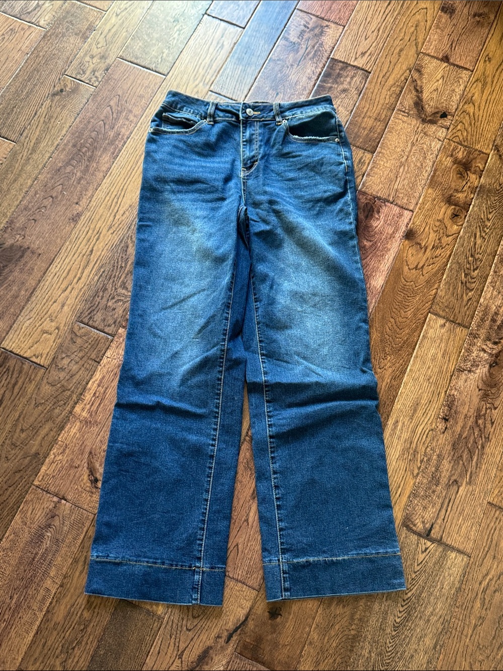 Women's Dark Blue Wide-Leg Flare Jeans